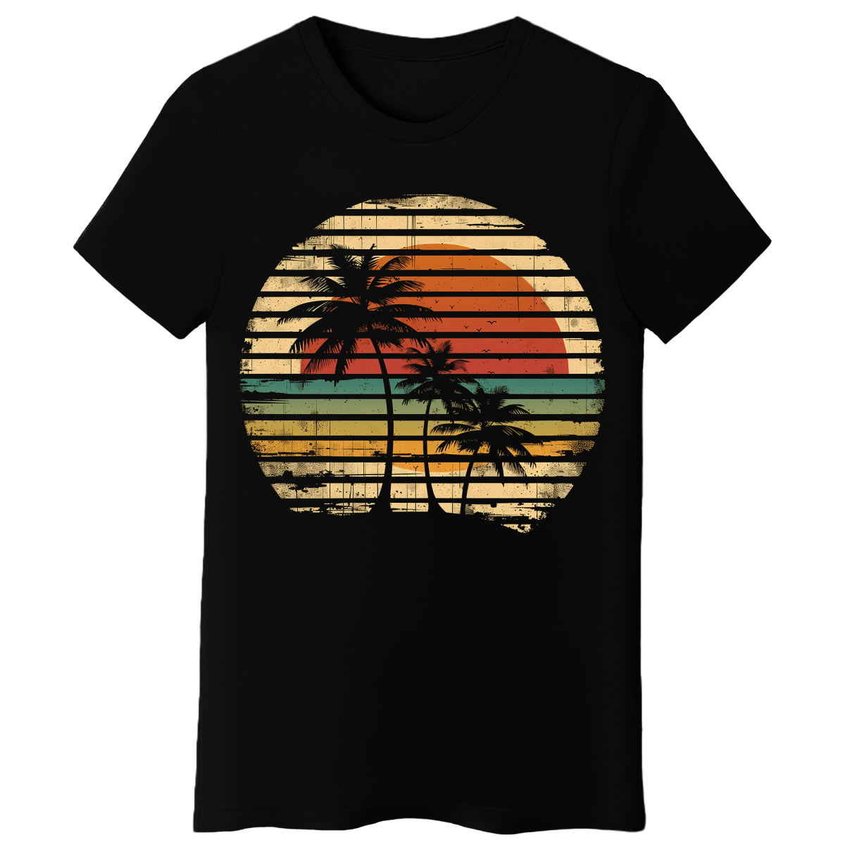 Koszulka Damska Tropikalny Zachód - Czarna