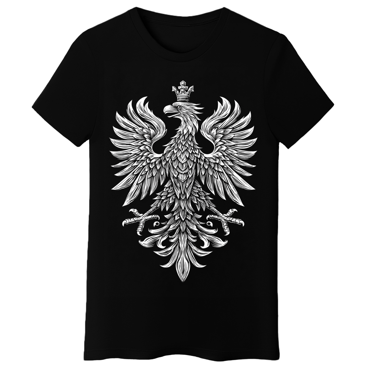 Koszulka Damska Orzeł Biały - Czarna